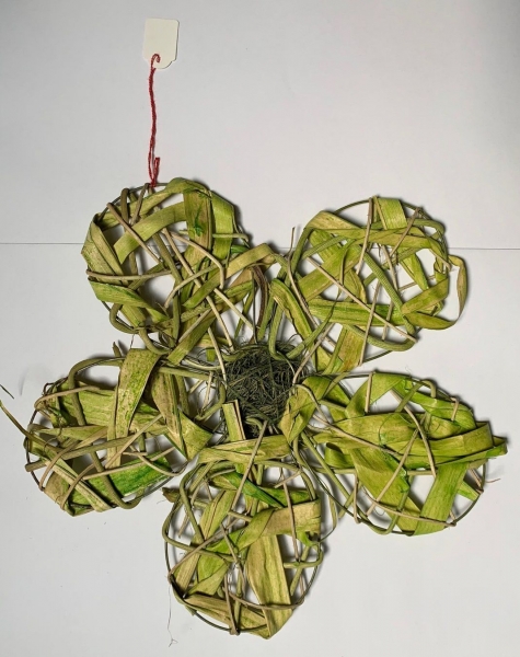 Palmblatt-Rattan Deko-Blume grün